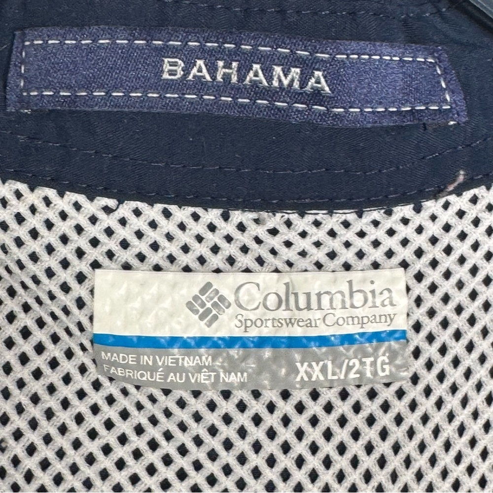 Columbia PFG Bahama Navy Blue Vented Fishing Shirt Omni Shade Big & Tall 2XLT - Picture 5 of 6